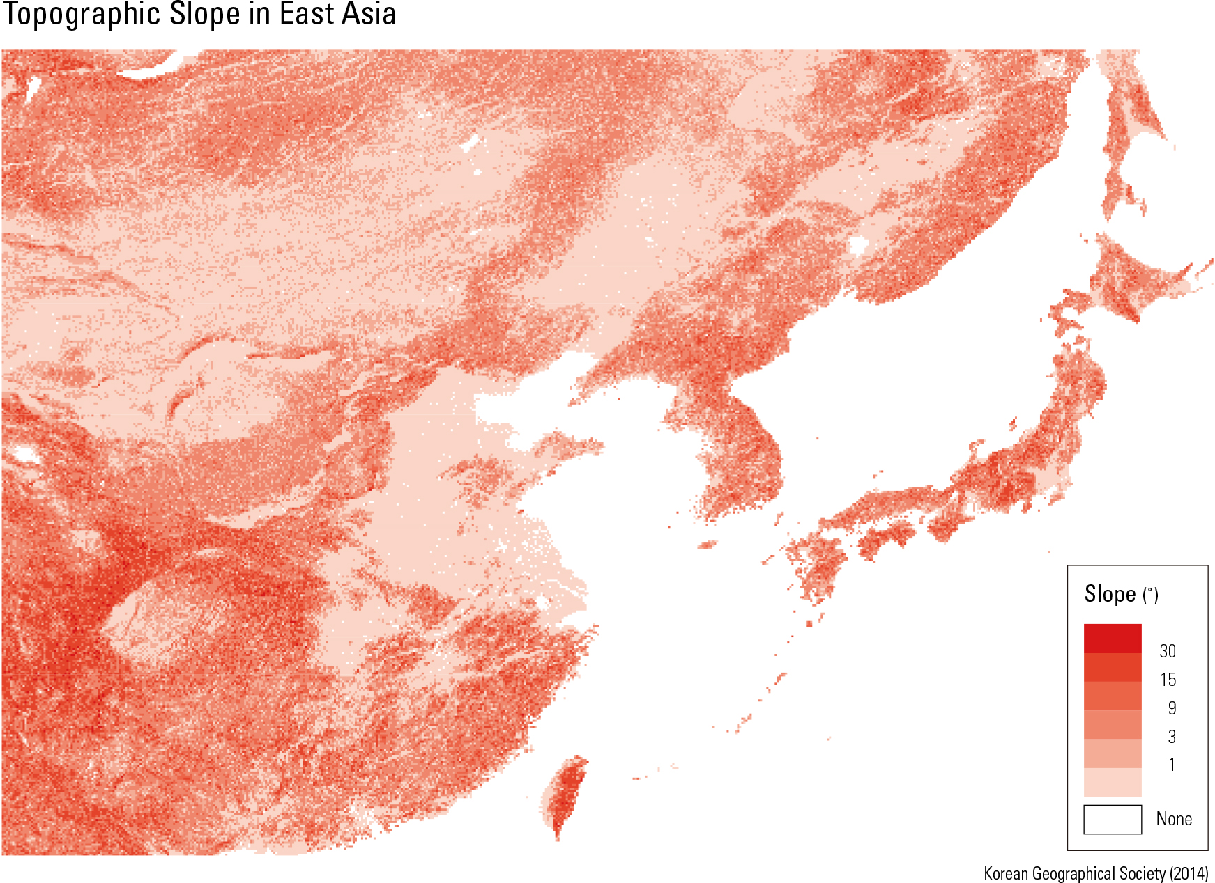 Topographic Slope in East Asia