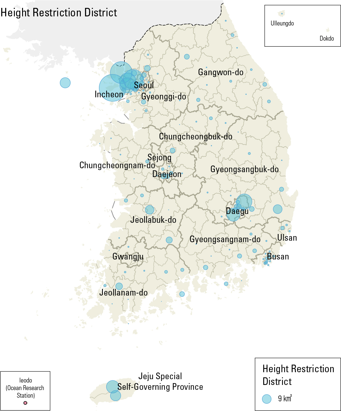 Area of Special Districts by -Si, -Gun, and -Gu (2014)